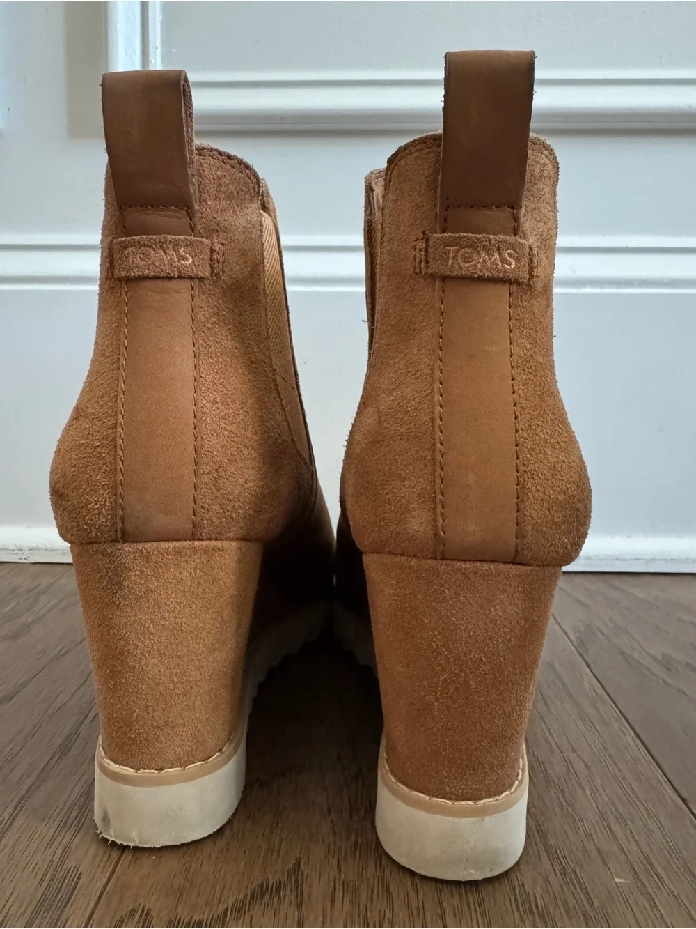 Toms Tan Wedge Chelsea Ankle Boots
